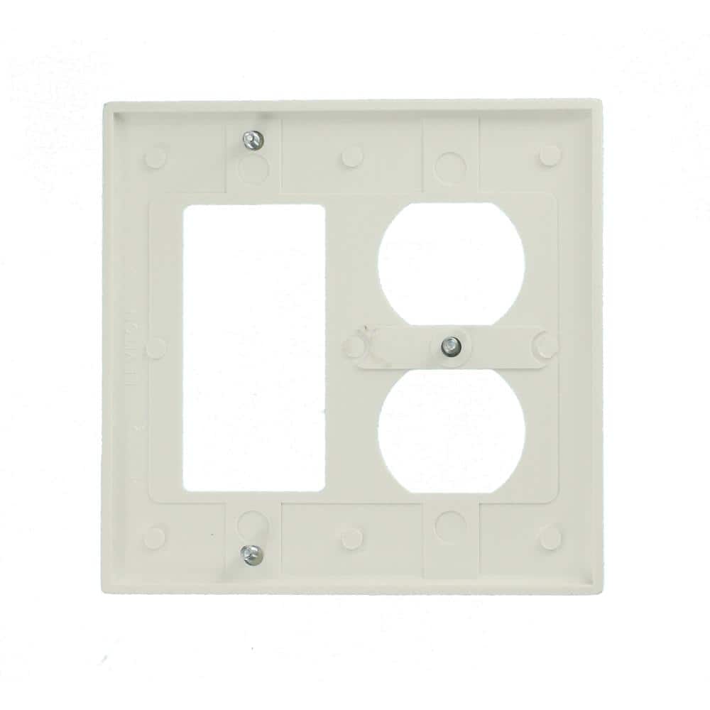 White 2-Gang Thermoset Plastic Combination Wall Plate