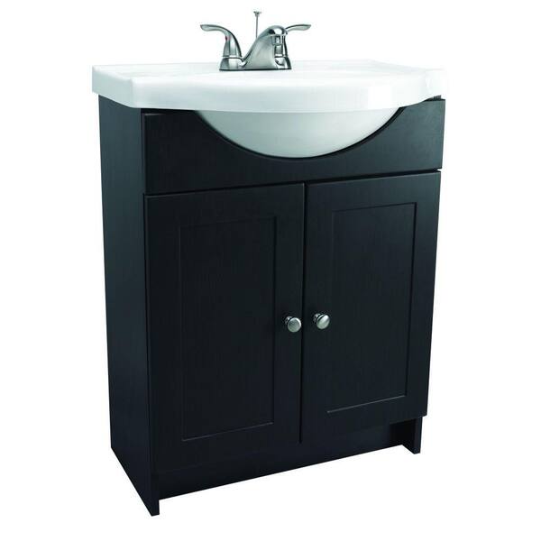 Design House Euro 31 in. W x 18 in. D Vanity Cabinet in Espresso with Cultured Marble Vanity Top in White