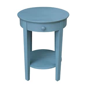 Phillips Ocean Blue Solid Wood Accent Table