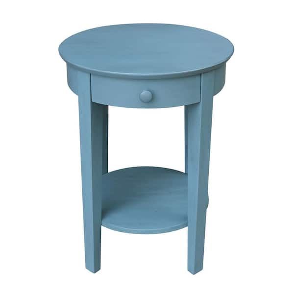 International Concepts Phillips Ocean Blue Solid Wood Accent Table
