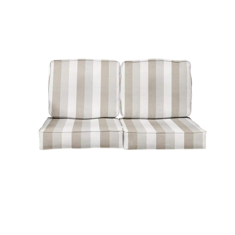 SORRA HOME 25 x 23 Sunbrella Direction Linen Deep Seating Indoor/Outdoor Loveseat Cushion