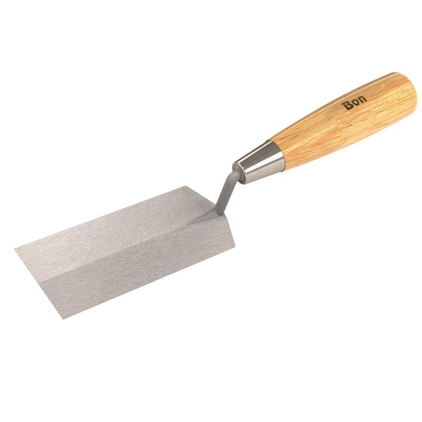 6 in. x 2 in. Pro Carbon Steel Margin Trowel - XL Wood Handle
