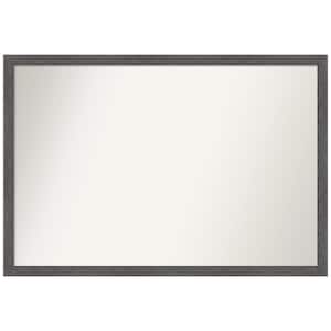 Pinstripe Plank Grey Thin 38 in. W x 26 in. H Rectangle Non-Beveled Framed Wall Mirror in Gray