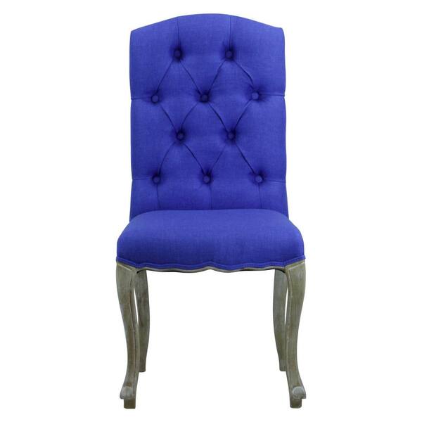 Lux Home Kerri Cobalt Linen Dining Chair (Set of 2)