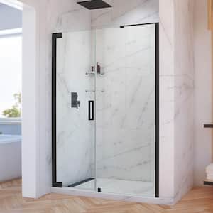 Elegance-LS 62 in. to 64 in. W x 72 in. H Frameless Pivot Shower Door in Matte Black