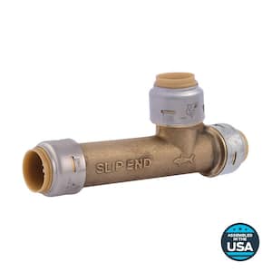 Max 1/2 in. Push-to-Connect Brass Slip Tee Fitting