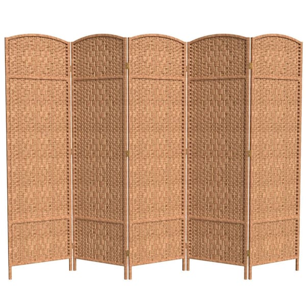 Oriental Furniture 6 ft. Natural 5-Panel Room Divider