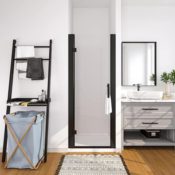 32 in. to 34 in. W x 72 in. H Pivot Hinged Swing Frameless Shower Door in Chrome with Clear Glass