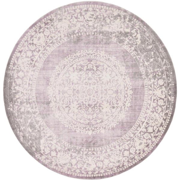 Unique Loom New Classical Olwen Purple 8' 0 x 8' 0 Round Rug