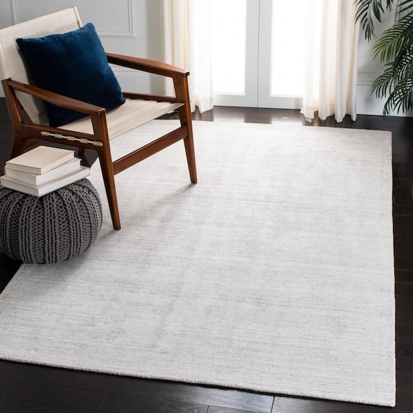 Mirage 3 ft. x 5 ft. Light Gray Distressed Striped Solid Color Area Rug