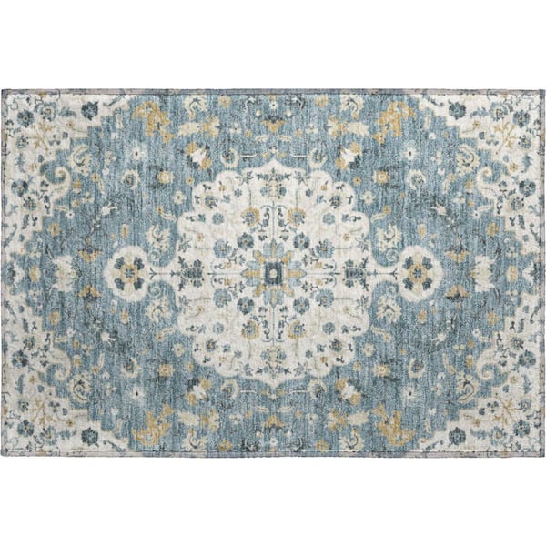 Mayfield Premium Machine Washable Abstract AMF2463 Ivory 2 ft. x 3 ft. Accent Rug