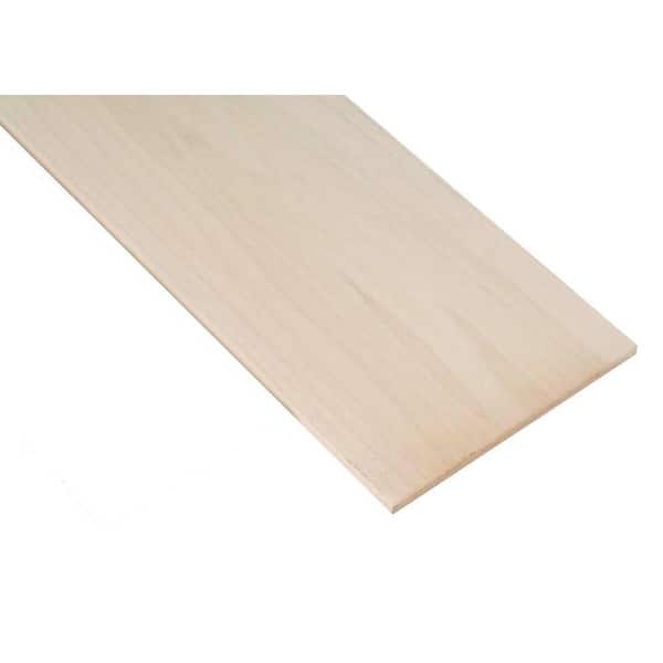 Waddell Project Board - 48 in. x 2 in. x 1 in. - Unfinished S4S Hardwood with No Finger Joints - Ideal for DIY Shelving