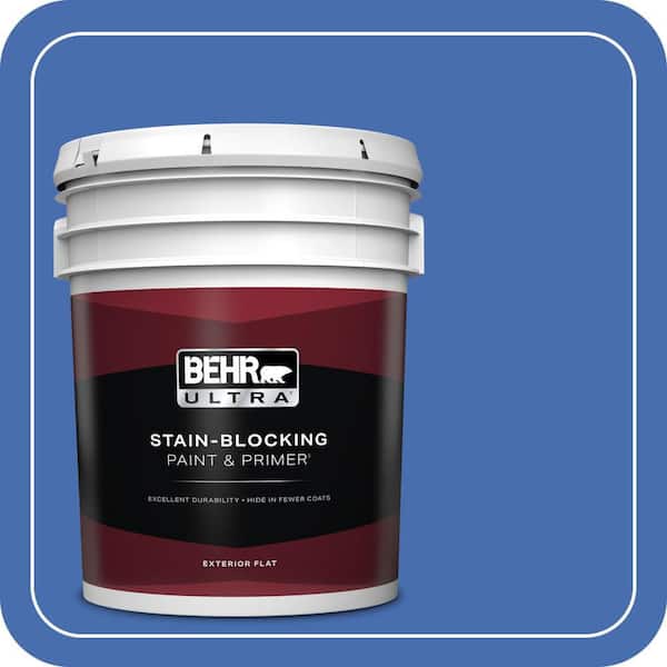 BEHR ULTRA 5 gal. #PPU15-05 New Age Blue Flat Exterior Paint & Primer