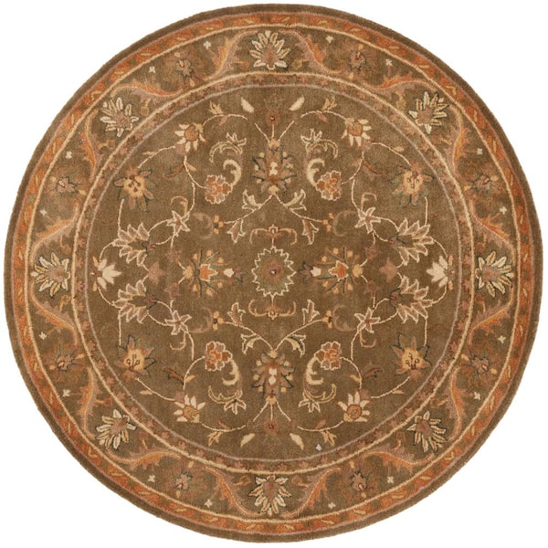 SAFAVIEH Antiquity Olive/Gold 6 ft. x 6 ft. Round Area Rug