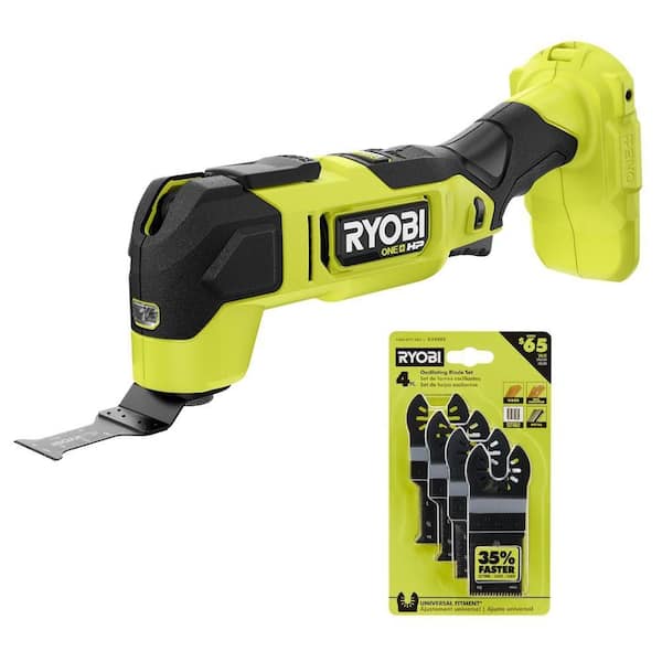 ONE+ HP 18V Brushless Cordless Oscillating Multi-Tool (Tool Only) with 4-Piece Wood and Metal Blade Set