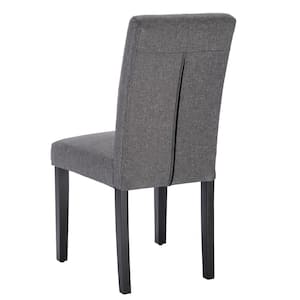 Upholstered Dining Chairs Set, Modern Fabric and Solid Wood Legs and High Back for Kitchen/Living Room, Gray Set of 2