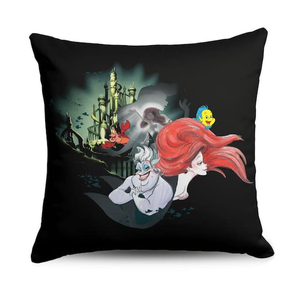 Disney Little Mermaid Classic Ariel's Quest Printed 18x18 Multicolor Throw Pillow