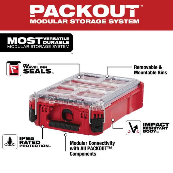 thumbnail image 2 of Milwaukee Packout Compact Organizer – 5-Bin, Impact Resistant (48-22-8435) 2 of 4