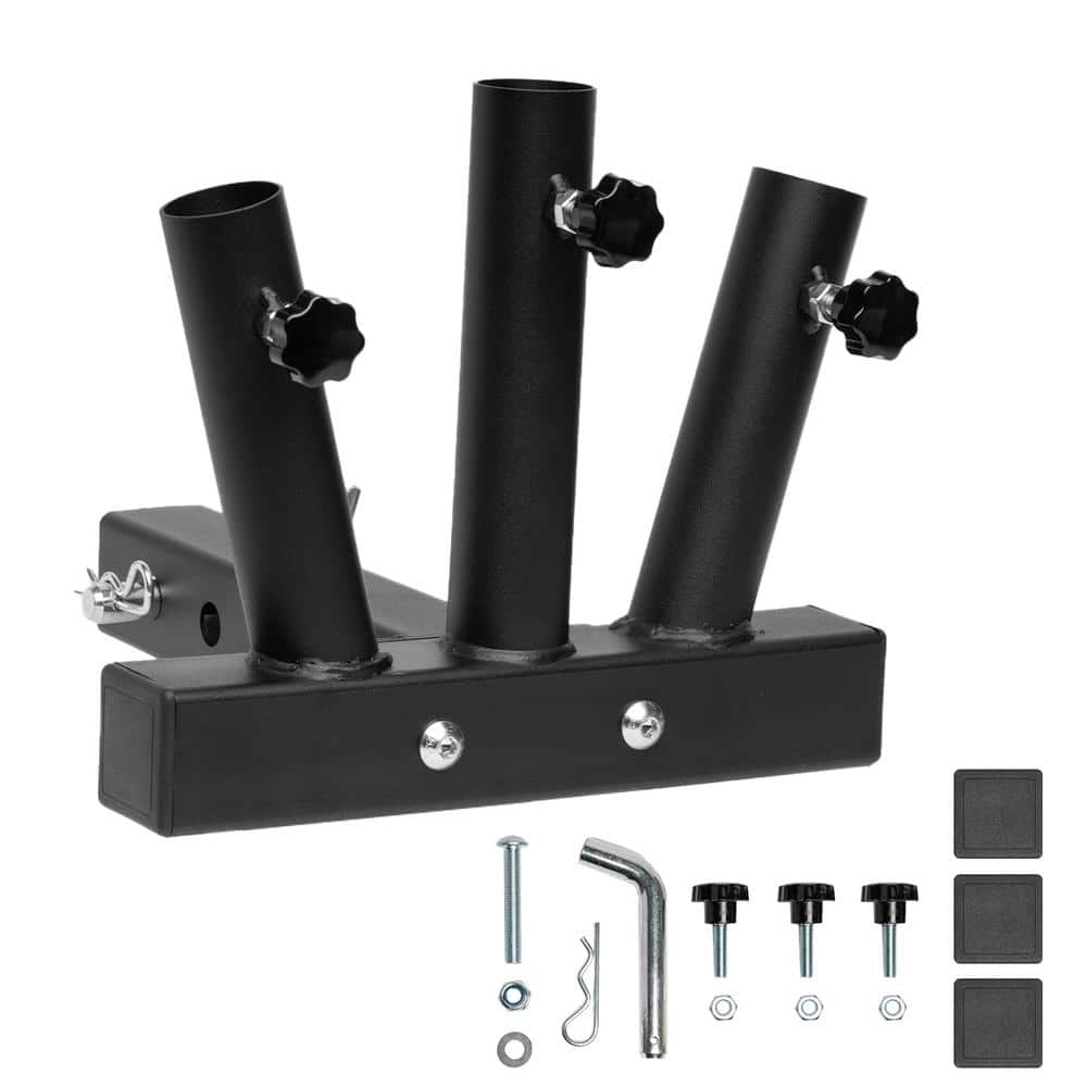 Triple ( 3 ) flag trailer store hitch flag pole mount