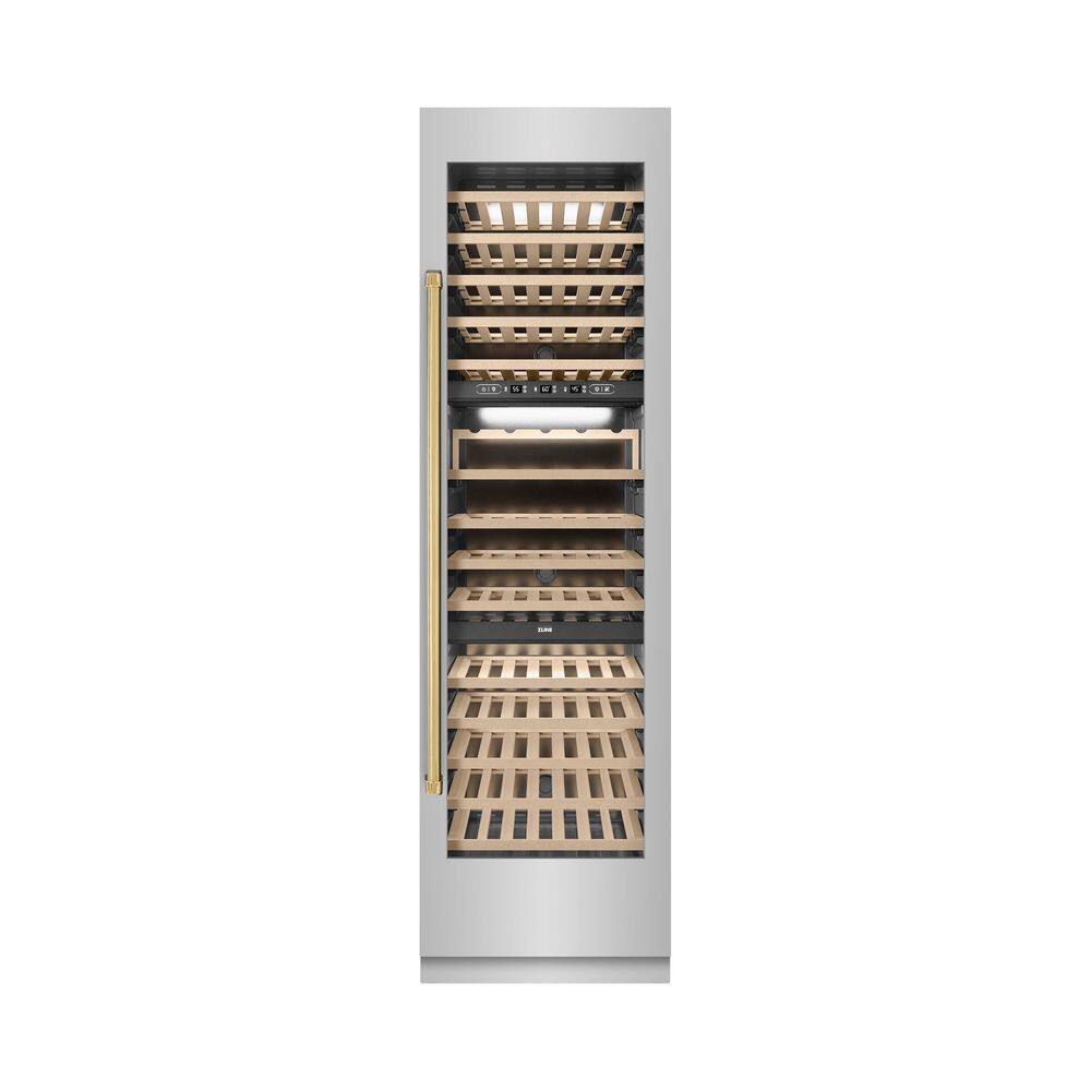 Autograph Edition 24 in. Triple Zone 100-Bottle Column Wine Cooler in Stainless Steel with Polished Gold Accents price history on PriceWatchPro