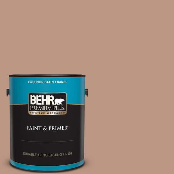 BEHR PREMIUM PLUS 1 gal. #S190-4 Spiced Brandy Satin Enamel Exterior Paint & Primer