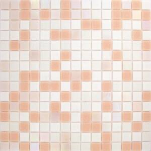 Mingles 12 in. x 12 in. Glossy Salmon Pink Glass Mosaic Wall and Floor Tile (20 sq. ft./case) (20-pack)