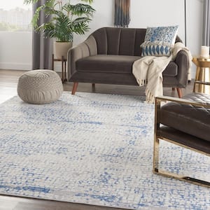 Whimsicle Gray Blue 8 ft. x 10 ft. Abstract Contemporary Area Rug
