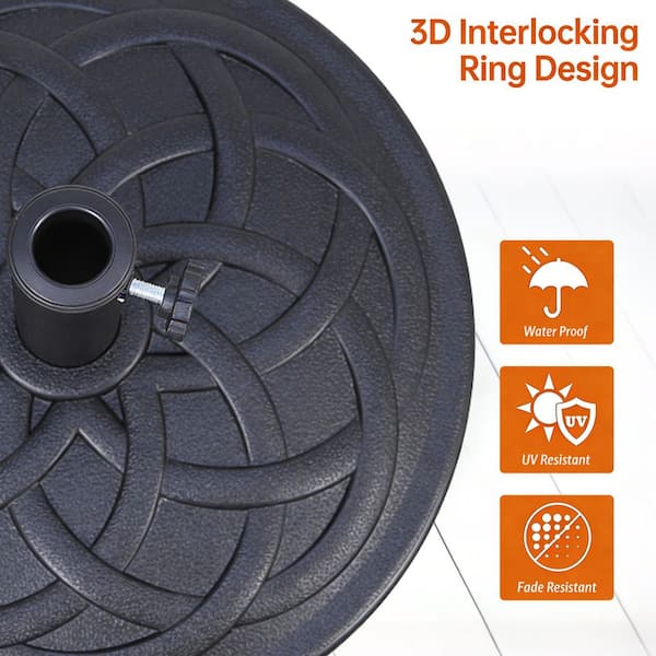 26 lbs. outdoor patio umbrella base in black Outsunny Patio Umbrella Base for Outdoor & Poolside Umbrellas