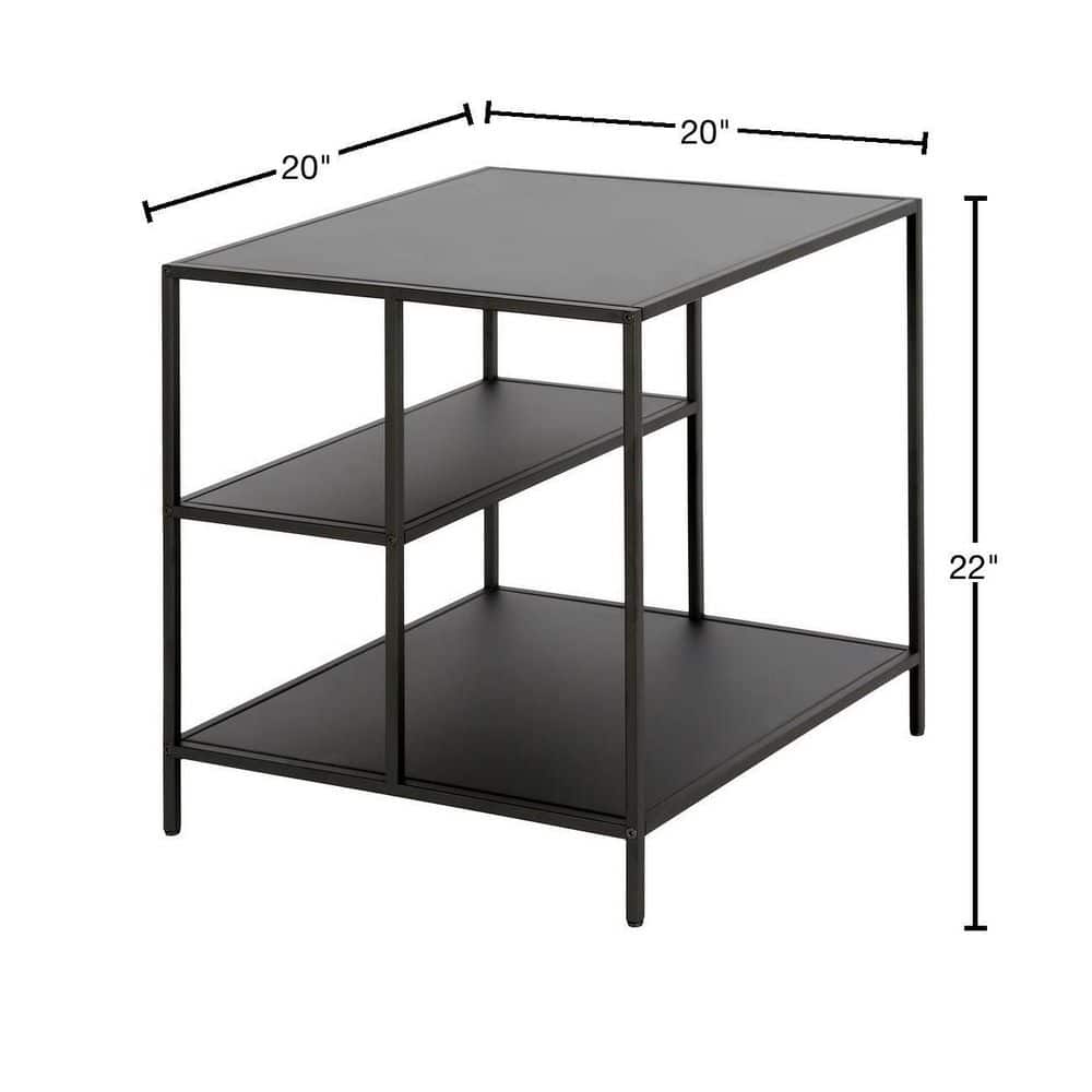 Winthrop 20" Blackened Bronze Metal Square Side Table
