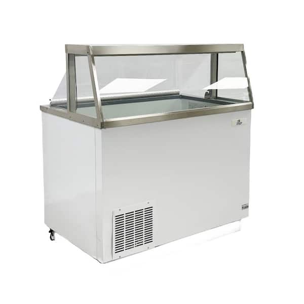47 in. W 15.2 cu. ft. Manual-Defrost Commercial Portable Freezer 16-Tub Deluxe Ice Cream Dipping Cabinet in White