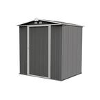 6 ft. H x 5 ft. D x 5.5 ft. W EZEE Galvanized Steel Low Gable Shed in Charcoal/Cream Trim with Snap-IT Quick Assembly