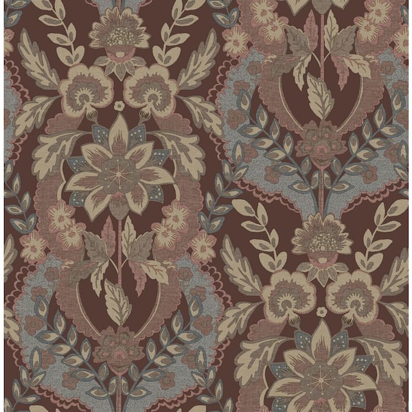 Collins Plum Damask Wallpaper