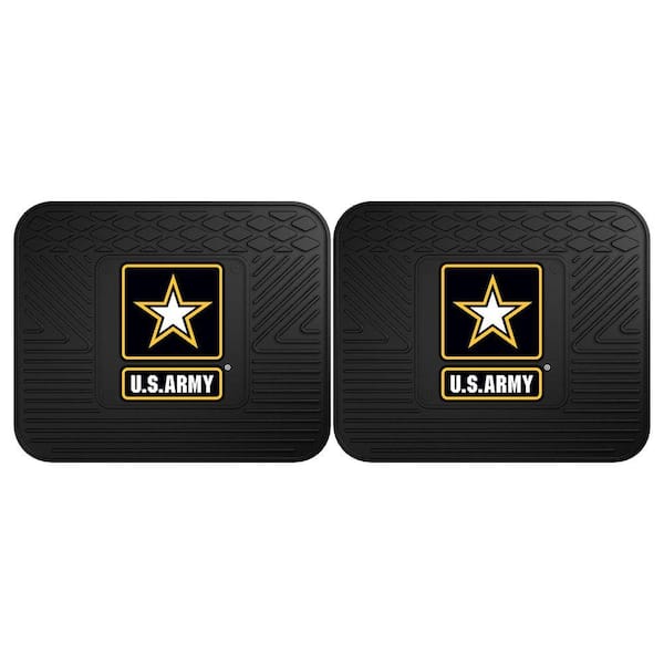 FANMATS Army Black Heavy Duty 14 in. x 17 in. 2-Piece Vinyl Utility Mat