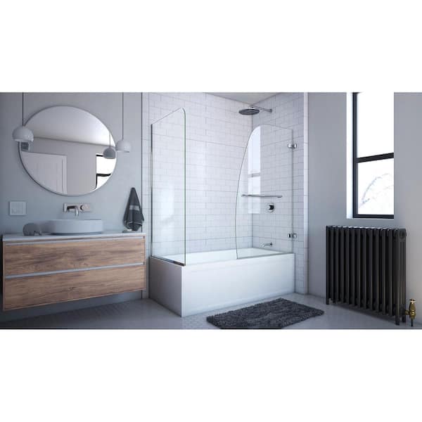 DreamLine Aqua Uno 60 in. x 58 in. Semi-Frameless Hinged Tub