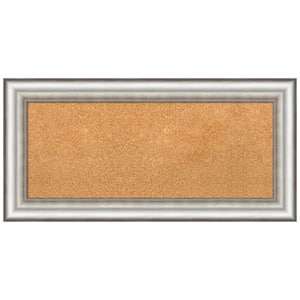 Salon Silver 35.25 in. x 17.25 in. Framed Corkboard Memo Board