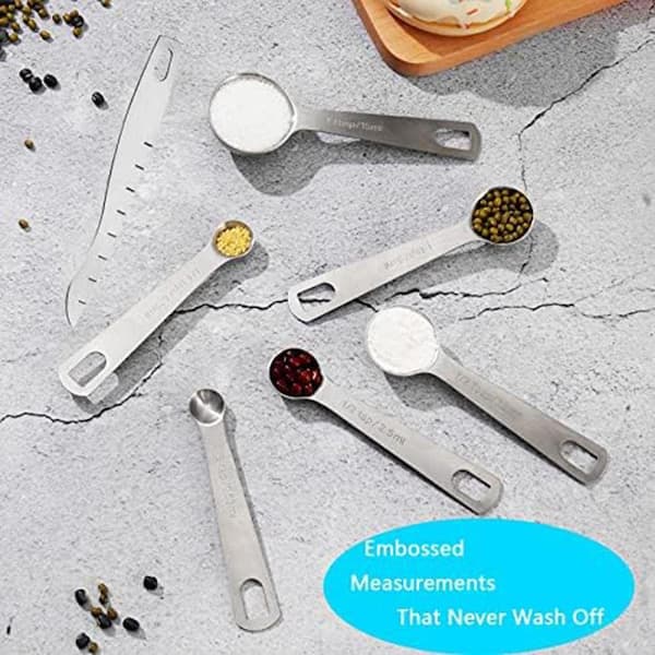 20-Pcs. Stainless Steel and Plastic Measuring Cups Spoons Set with Nesting Design for Dry Liquid Ingredients