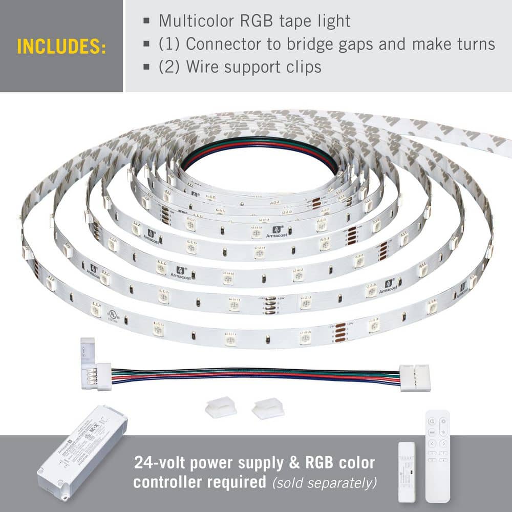 8ft Multi-Color RGB LED Tape Light with 30 LEDs per Meter