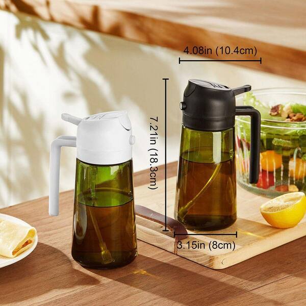 JFVKAF 16 oz./470ml Glass Black Olive Oil Dispenser Bottle Non