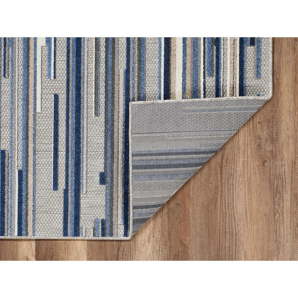Calla Transitional Blue Rectangular Easy-Care Small Rug