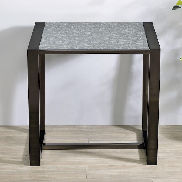 Steve Silver Mazie 23 in. Black Square Mirror End Table