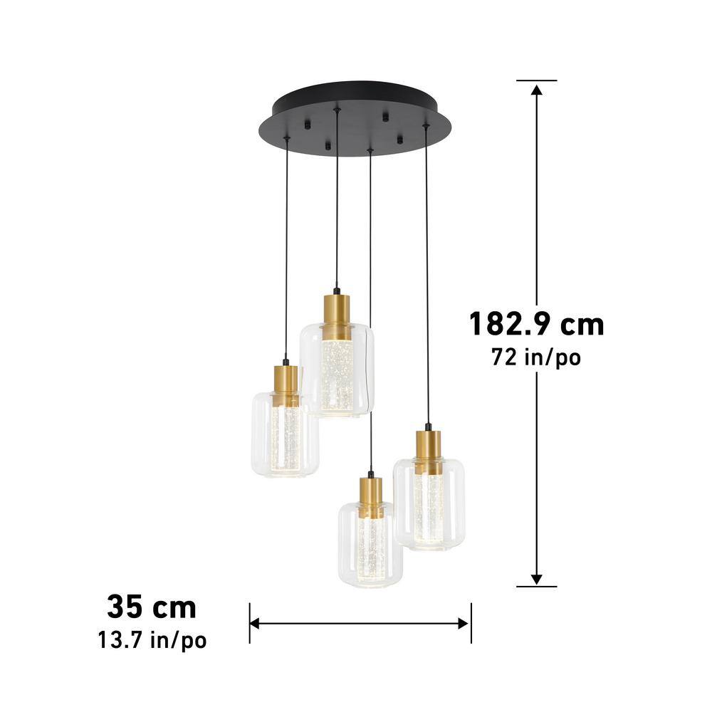 72" Gold Glass Globe LED Indoor/Outdoor Pendant