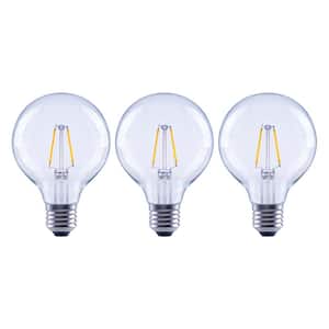25-Watt Equivalent G25 Dimmable Globe Clear Glass Filament LED Edison Light Bulb Soft White (3-Pack)
