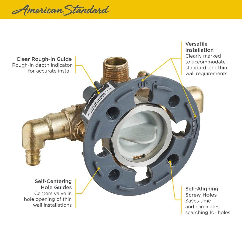 Brass 1/2 Inch Pressure Balancing Tub & Shower Valve