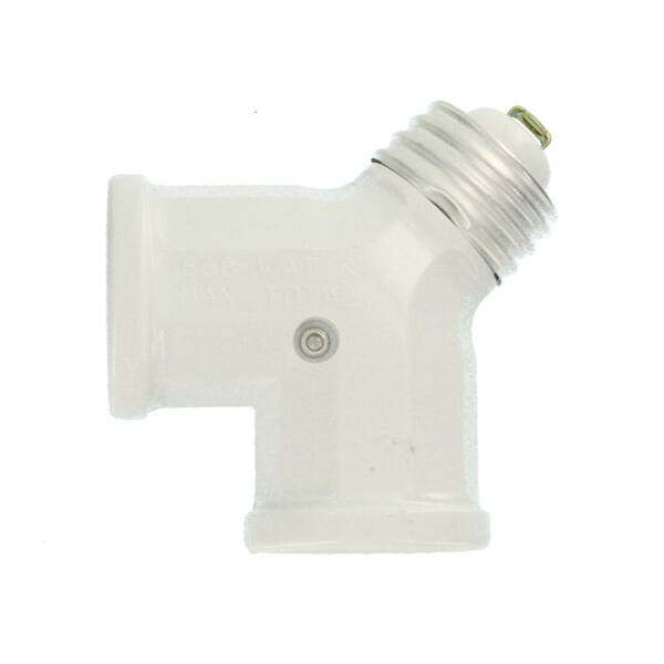 Lot Of 2 Details about   Twin Lamp Socket Adapter White 