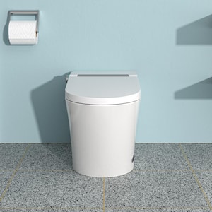 27.5 in. x 16.93 in. x 18.3 in. Elongated Ceramic Bidet Toilet 1.28 GPF in White-1 w/ Deodorizing Heated Seat Nightlight