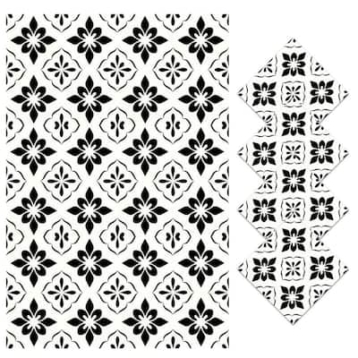 12 in. x 12 in. Vinyl Peel and Stick Backsplash Stickers, Wall Tile for Kitchen, Black (10 sq. ft./10-Pack)