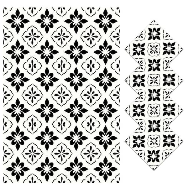 Jeedeson 12 in. x 12 in. Vinyl Peel and Stick Backsplash Stickers, Wall Tile for Kitchen, Black (10 sq. ft./10-Pack)