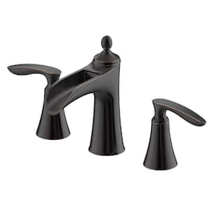 Aegean 8 in. Widespread Double Handle Bathroom Faucet in Oil Rubbed Bronze Finish