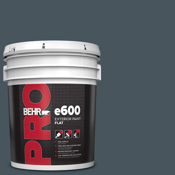 BEHR PRO 5 gal. #BNC-40 Moody Black Flat Exterior Paint