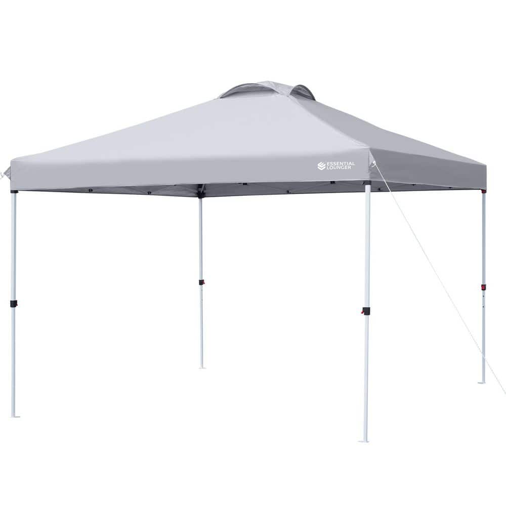 10 ft. x 10 ft. Gray Heavy Duty Rain Awning Pop-Up Canopy with Roller Bag, 4-Sandbagsand 8-Stakes, Height Adjustable price history on PriceWatchPro